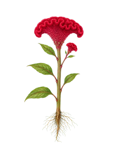 雞冠花插畫